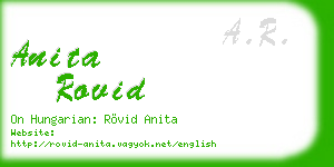 anita rovid business card